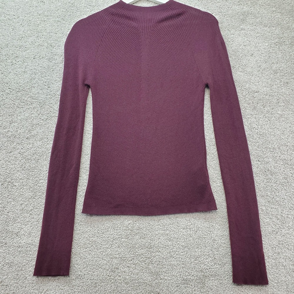 Boss Sweater Womens Medium Burgundy Superfine Merino Wool Long Sleeve Ribbed